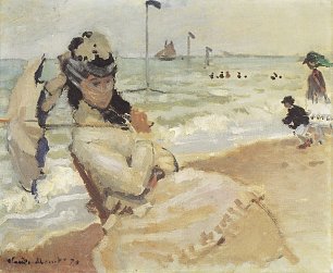 Claude Monet Camille am Strand von Trouville Wandbilder 