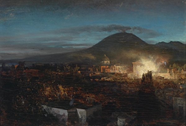 Oswald Achenbach Feuerwerk in Toree dell Annunziata Wandbild