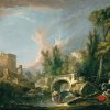 Francois-Boucher-Paysage-fluvial-avec-ruine-et-pont