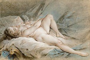 Francois Boucher Venus jouant avec deux colombes Wandbild