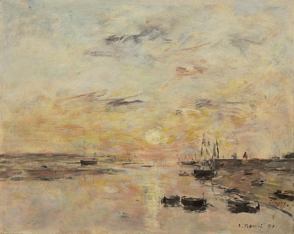 Eugene Boudin Coucher de soleil sur la Canche Etaples Wandbild