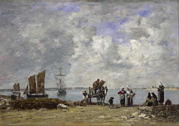 Eugene Boudin Fishermen's Wives at the Seaside Wandbild