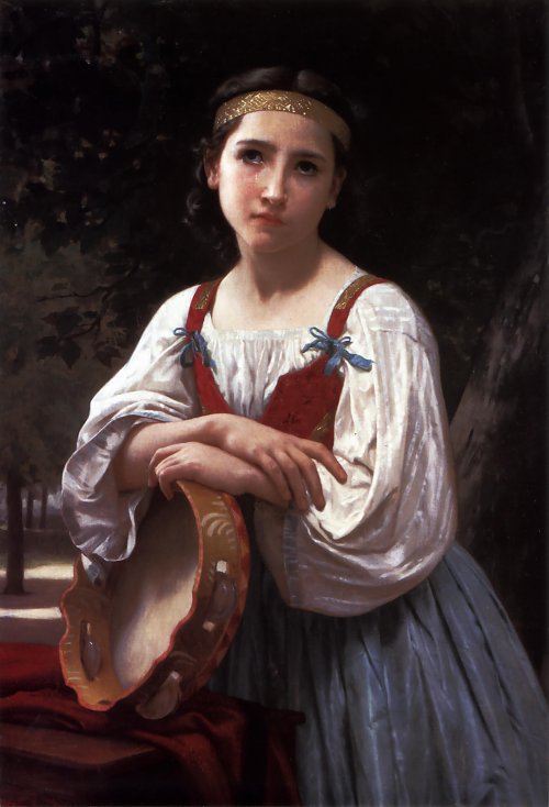 William Adolphe Bouguereau Gypsy Girl with a Basque Drum Wandbild