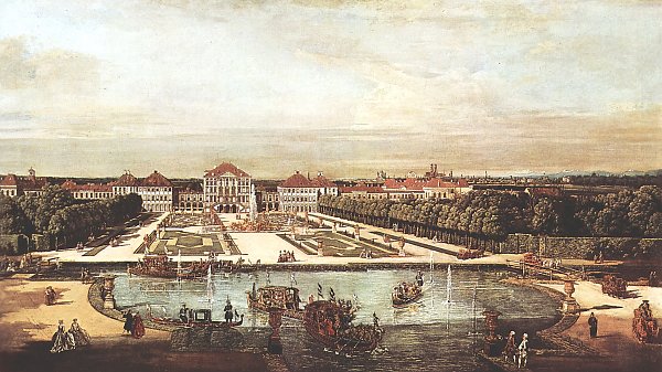 Canaletto II Ansicht von Muenchen Schloss Nymphenburg Wandbild