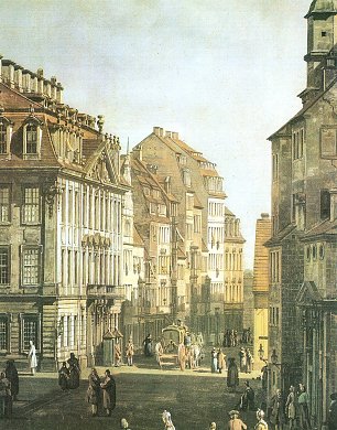 Canaletto II Das Palais Vitizthum Rutkowski die Kreuzgasse und das Langhaus der Kreuzkirche Wandbilder 