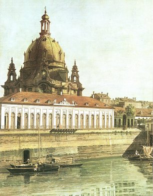Canaletto II Die Bruehlsche Gemaeldegalerie und die Kuppel der Frauenkirche Wandbilder 
