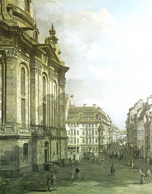 Canaletto II Die Frauenkirche mit dem Haus Zur Glocke und dem Eckhaus Rampische Gasse Wandbilder 