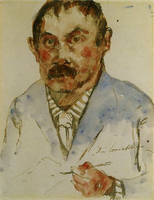 Lovis Corinth Selbstbildnis mit Pinsel in der Hand Wandbild