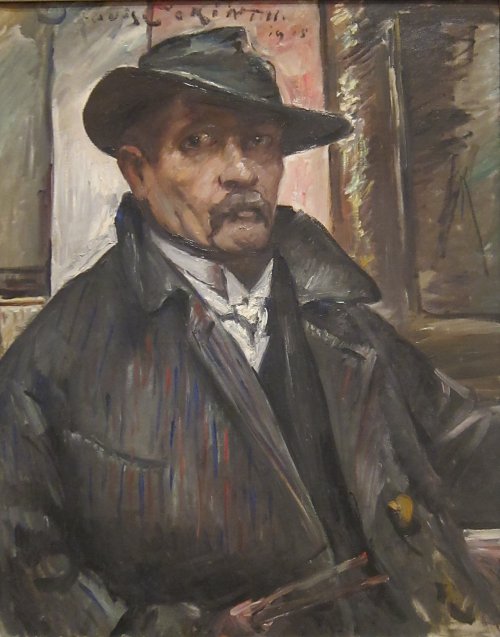 Lovis Corinth Self portrait with Hat and Coat Wandbild