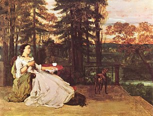 Gustave Courbet Dame auf der Terrasse Le dame de Francfort Wandbilder 