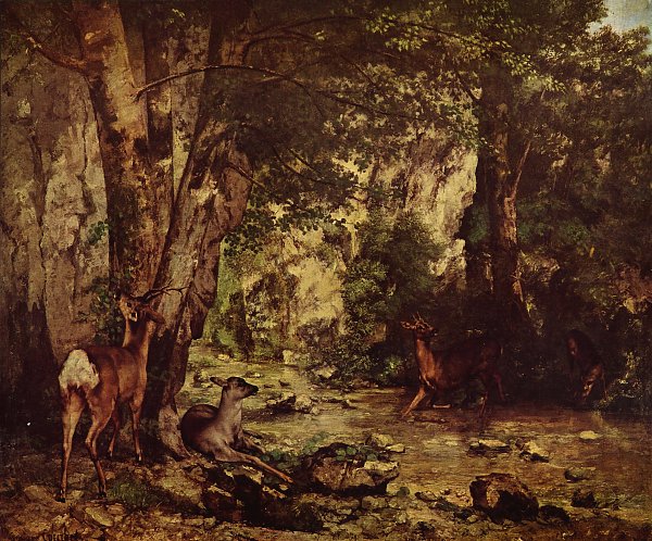 Gustave Courbet Rehbock im Wald Wandbild