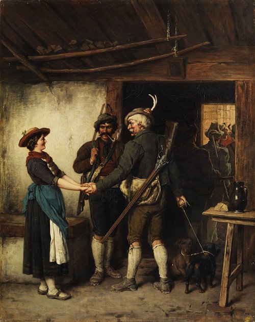 Franz Defregger Abschied der Jaeger Wandbild