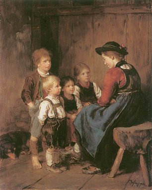 Franz Defregger Kinderszene Wandbild