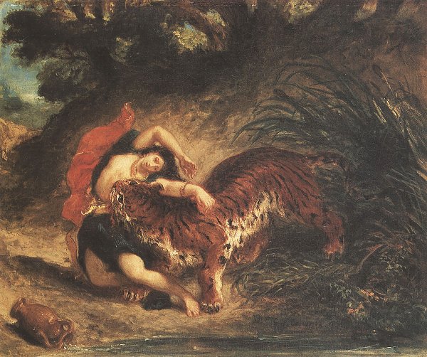 Eugene Delacroix Inderin vom Tiger zerrissen Wandbild