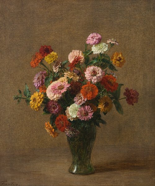 Henri Fantin Latour Zinnias Wandbild