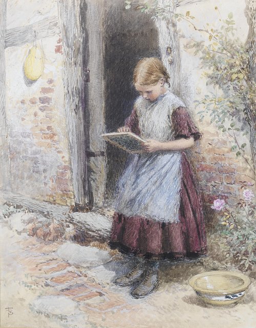 Myles Birket Foster A school girl Wandbild