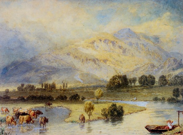 Myles Birket Foster Cattle Watering Wandbild