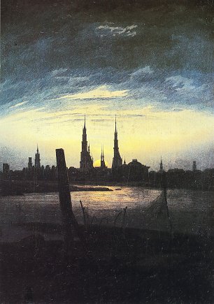 Caspar David Friedrich Stadt bei Mondaufgang Wandbilder 