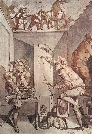 Johann Heinrich Fuessli Ein Maler mit Brille zeichnet einen Narren Wandbilder 