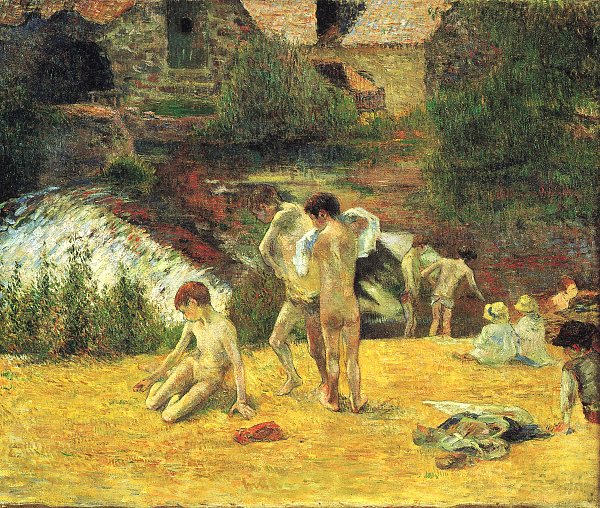 Paul Gauguin Badende bei der Muehle von Bois d Amour Pont Aven Wandbild