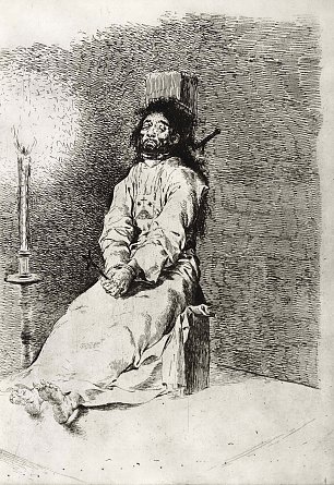 Francisco de Goya Der Erdrosselte 2 Wandbilder 