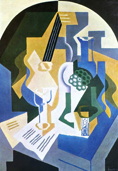 Juan Gris Stilleben mit Fruchtschale und Mandoline Wandbild