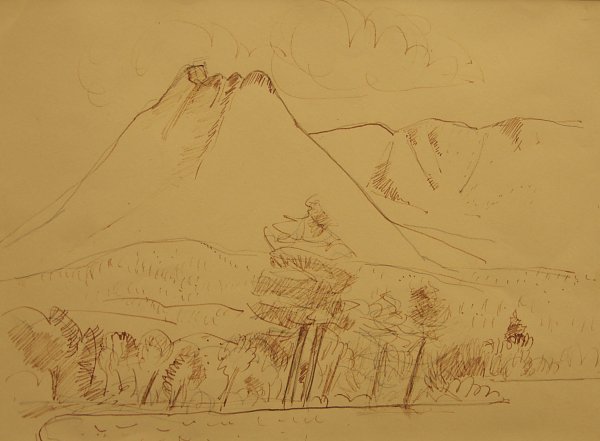 Marsden Hartley katahdin drawing Wandbild