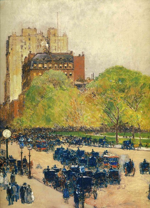 Childe Hassam Spring morning in the heart of the city aka madison square new york Wandbild