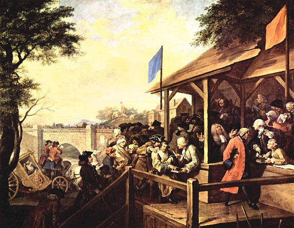 William Hogarth Wahlzyklus Szene 3 Die Wahl Wandbild