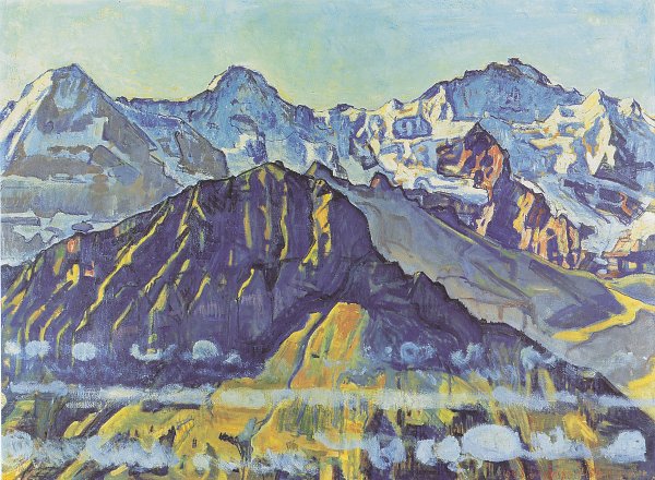 Ferdinand Holler Eiger Moench und Jungfrau in der Morgensonne Wandbild