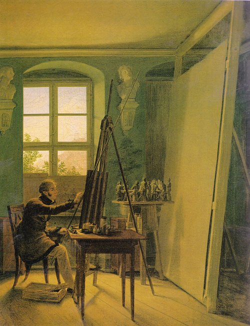 Georg Friedrich Kersting Der Maler Matthaei im Atelier Wandbild