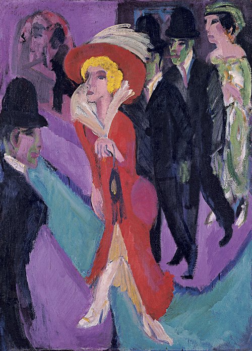 Ernst Ludwig Kirchner Strassenmaedchen in Rot Wandbild