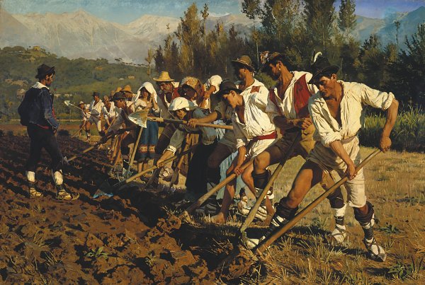 Peder Severin Kroyer Italienske markarbejdere Abruzzerne Wandbild