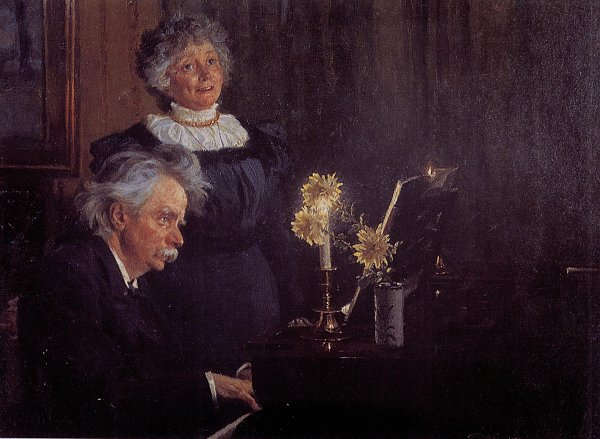 Peder Severin Kroyer Nina and Edvard by the piano Wandbild