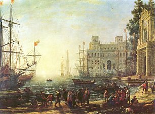 Claude Lorrain Hafen mit der Villa Medici Wandbilder 