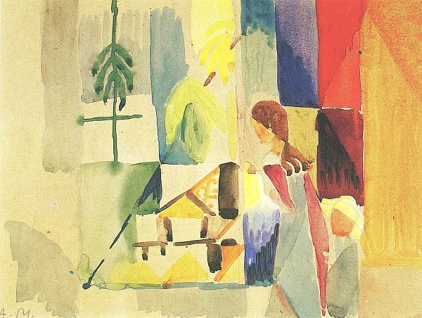 August Macke Kinder am Gemueseladen 2 Wandbild