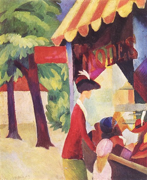 August Macke Vor dem Hutladen Wandbild