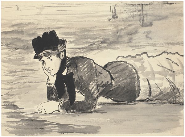 Edouard Manet Woman Lying on the Beach. Annabel Lee Wandbild