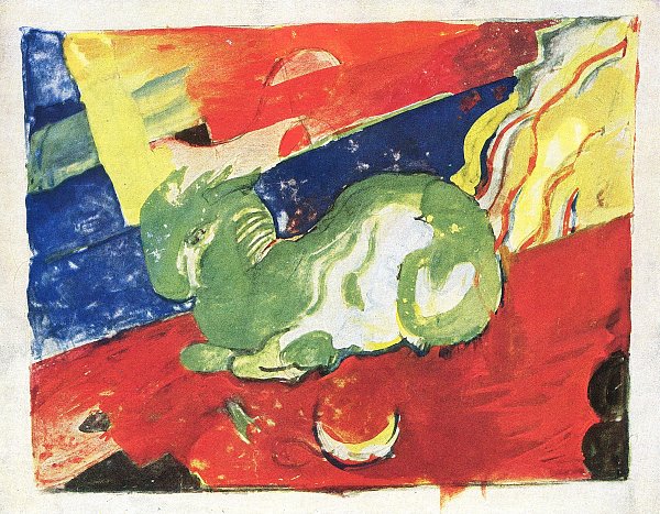 Franz Marc Gruenes Fabeltier Wandbild