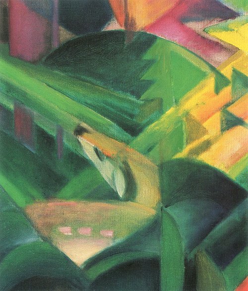 Franz Marc Reh im Klostergarten Detail Wandbild