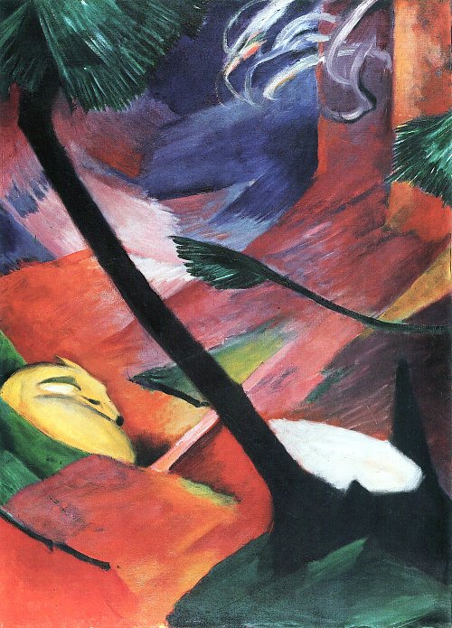 Franz Marc Reh im Walde 2 Wandbild