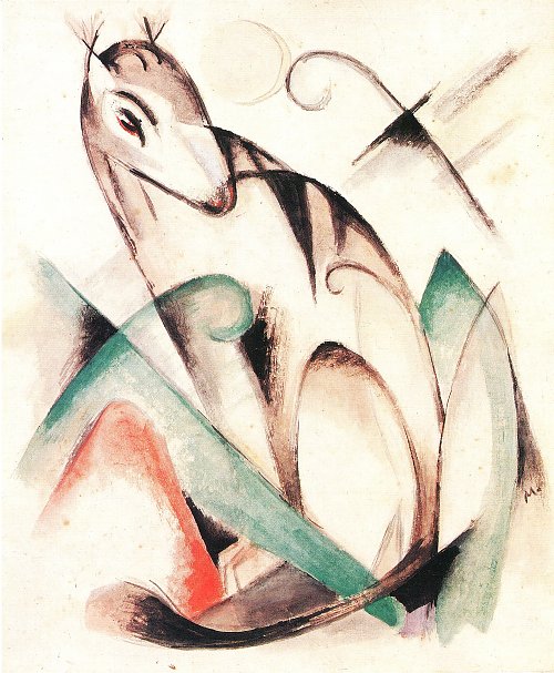 Franz Marc Sitzendes Fabeltier Wandbild