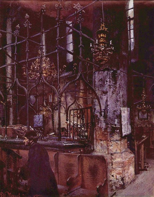 Adolph Menzel Alte Synagoge zu Prag Wandbild