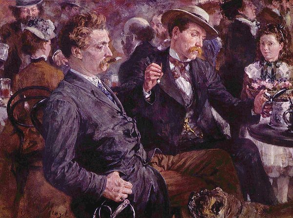 Adolph Menzel Im Biergarten Wandbild