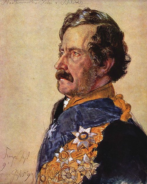 Adolph Menzel Staatsminister Freiherr von Schleinitz Wandbild