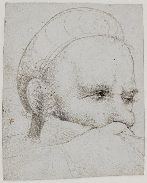 Holbein Hans The head of a crossbowman taking aim Wandbild