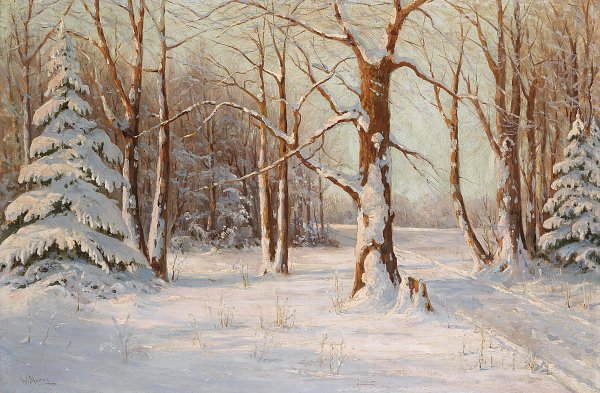 Walter Moras Winterwald Wandbild