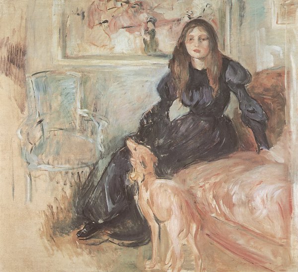 Berthe Morisot Julie Manet und ihr Windhund Laertes Wandbild