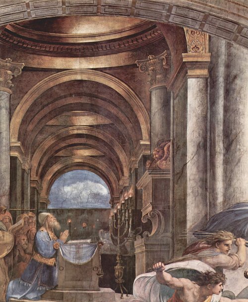 Raffael Stanza di Eliodoro im Vatikan fuer Papst Julius I Wandbild