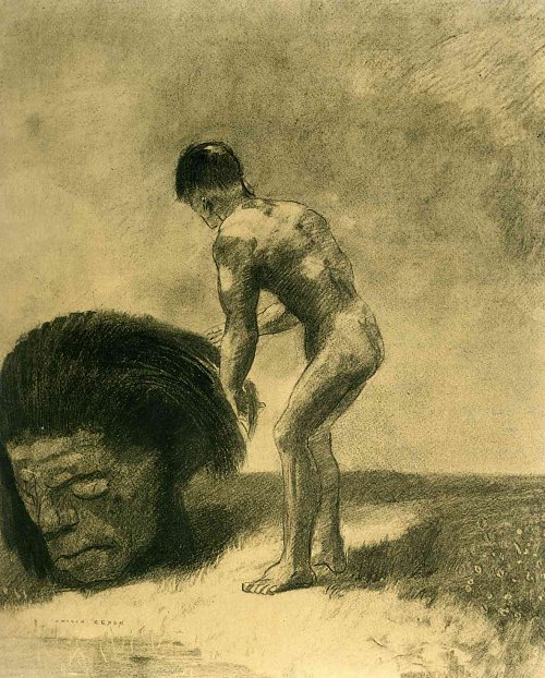 Odilon Redon David and goliath Wandbild